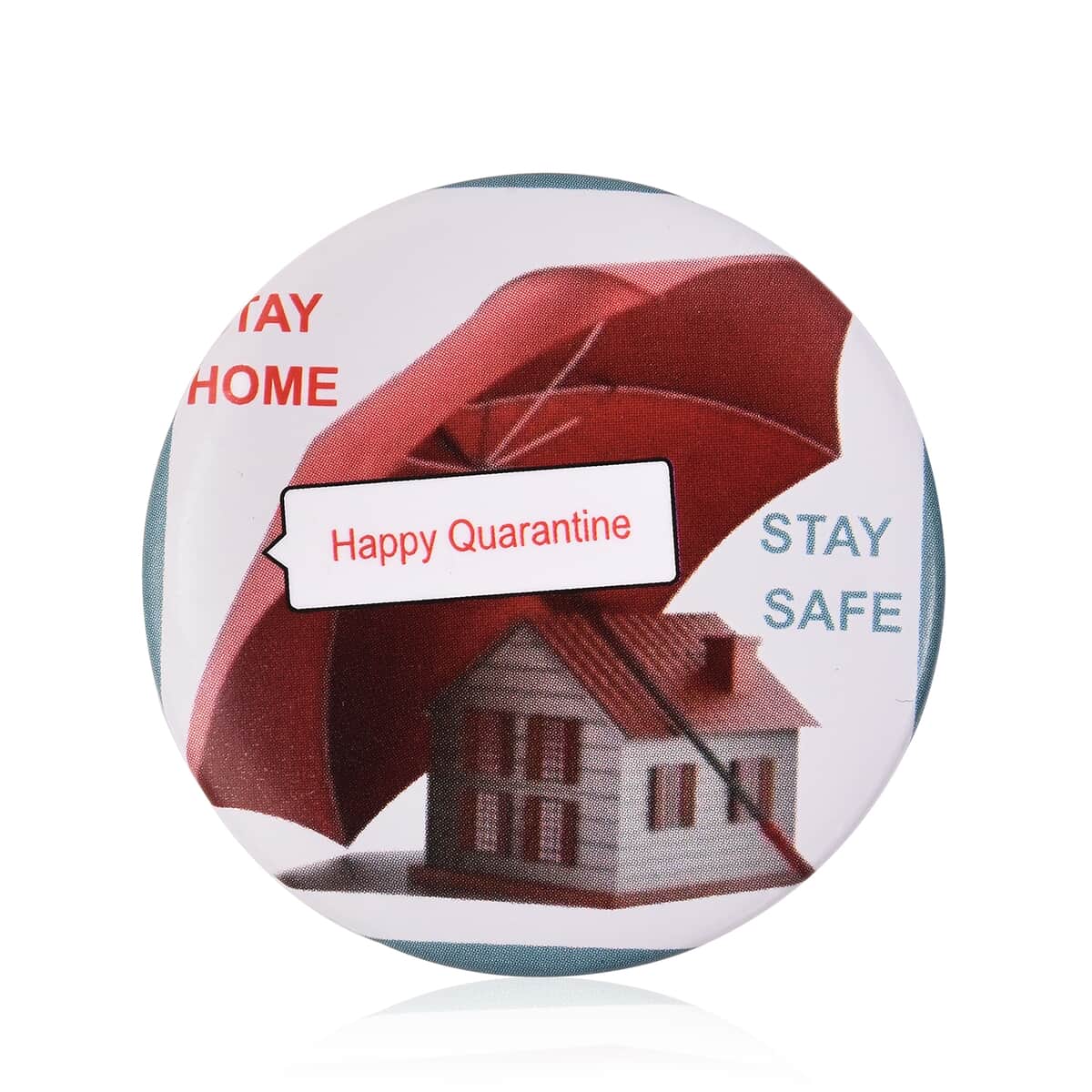 Stay Home Stay Safe Happy Quarantine Button Pin | Brooch Pin | Button Badge | Custom Button Pins image number 0