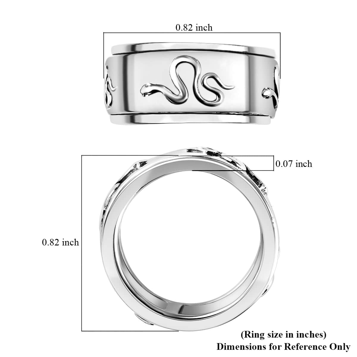 Sterling Silver Infinity Spinner Band Ring, Promise Rings, Spinner Ring (Size 10.0) image number 5