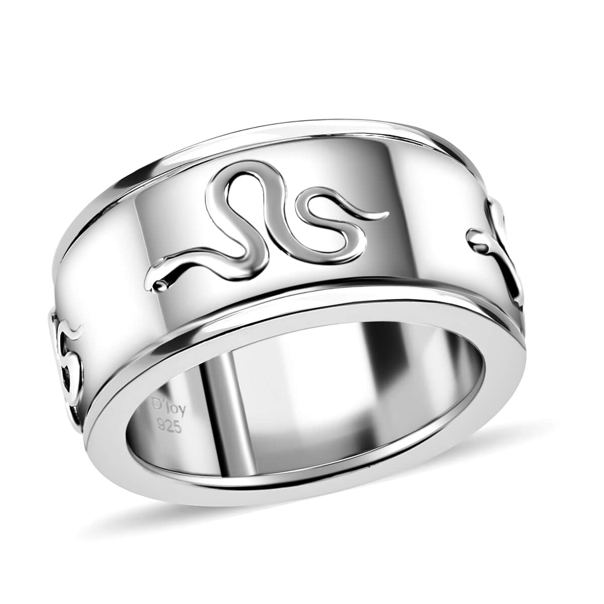 Sterling Silver Snake Spinner Ring, Fidget Rings for Anxiety, Stress Relieving Anxiety Ring Band, Promise Rings 6 g (Size 5) image number 0