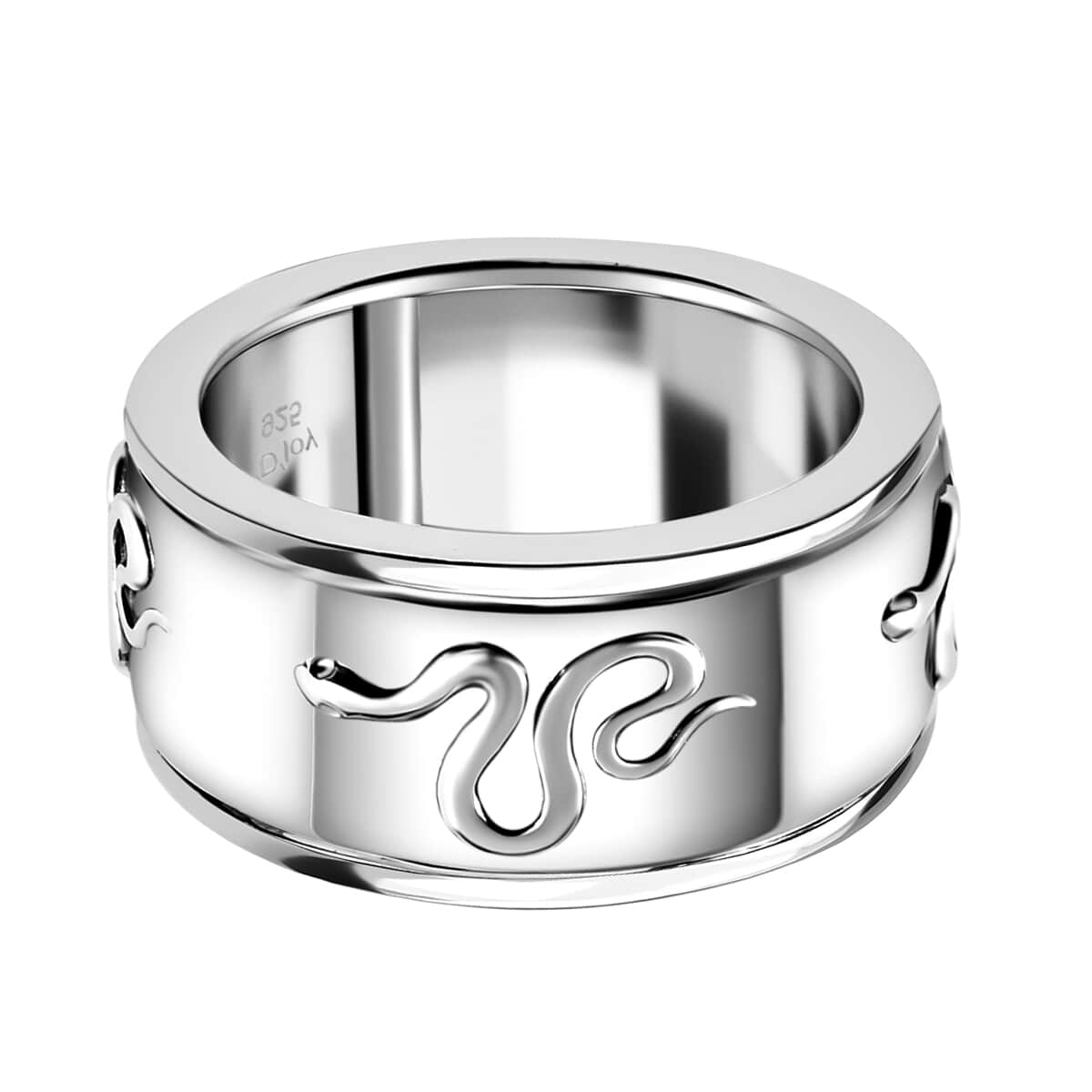 Sterling Silver Snake Spinner Ring, Fidget Rings for Anxiety, Stress Relieving Anxiety Ring Band, Promise Rings 6 g (Size 5) image number 4