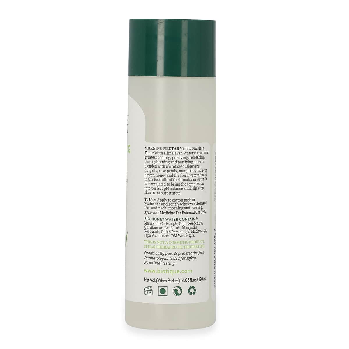 BIOTIQUE Advanced Ayurveda Visibly Flawless Toner with Himalayan Waters For All Skin Types image number 6