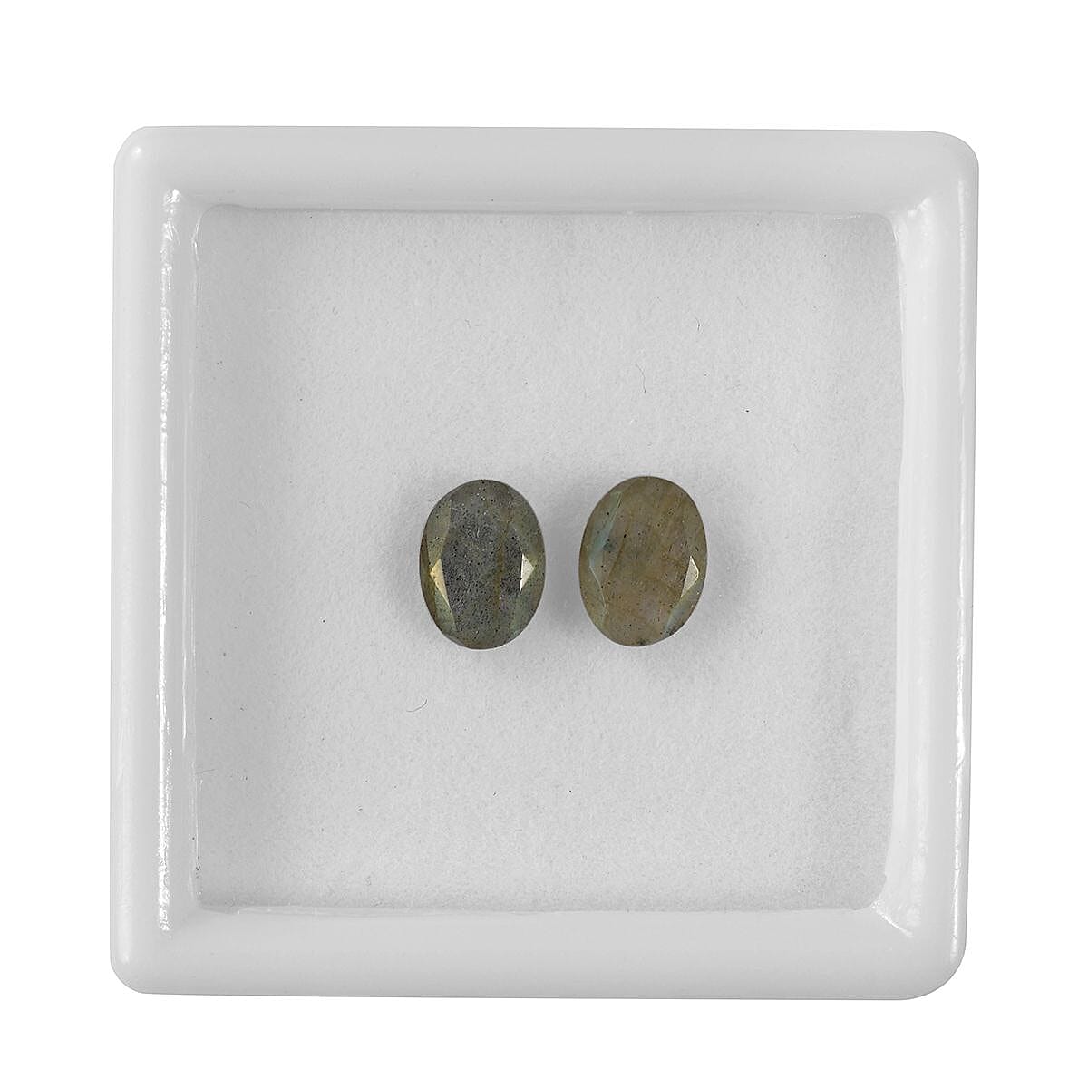 Malagasy Labradorite Set of 2 (Ovl 8x6 mm) 2.30 ctw