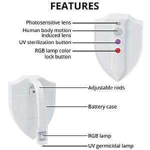 Lightning Bowl White Motion Activated Color Changing Toilet UV Light (3xAAA Battery Not Included)