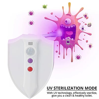 Lightning Bowl White Motion Activated Color Changing Toilet UV Light (3xAAA Battery Not Included)