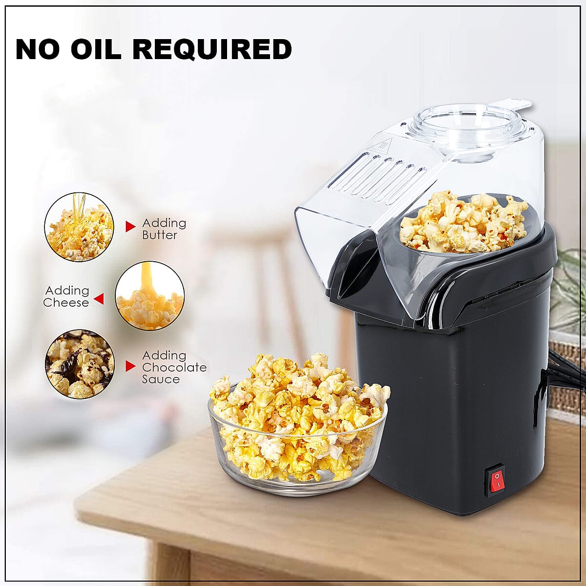 Portable Popcorn Maker -Black image number 1