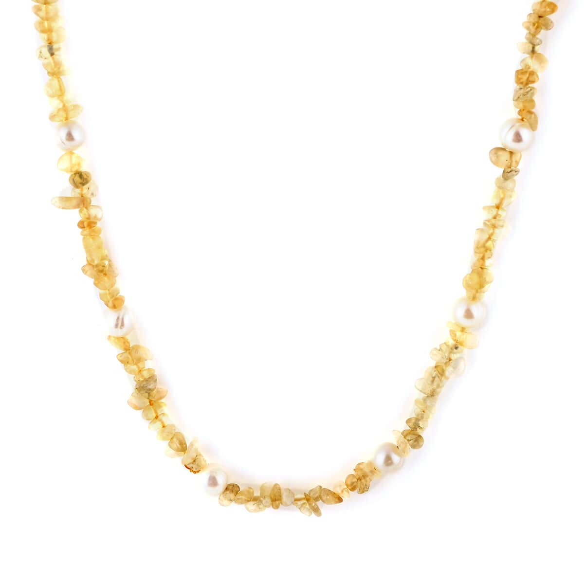 Brazilian Citrine, Freshwater Pearl, Beaded Necklace 36 Inches 235.00 ctw image number 0