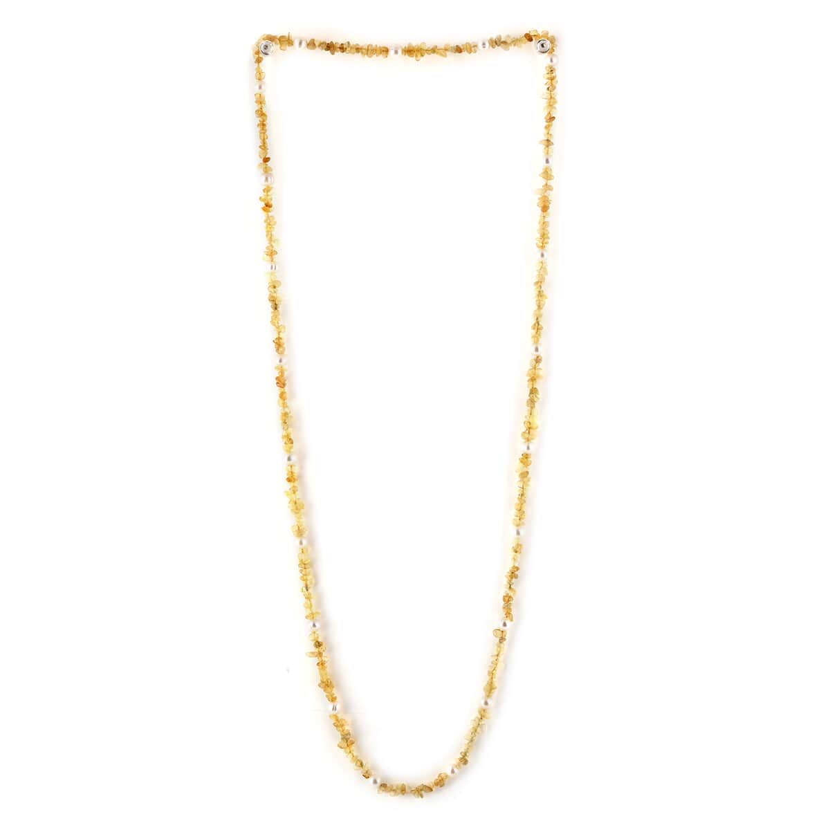 Brazilian Citrine, Freshwater Pearl, Beaded Necklace 36 Inches 235.00 ctw image number 2
