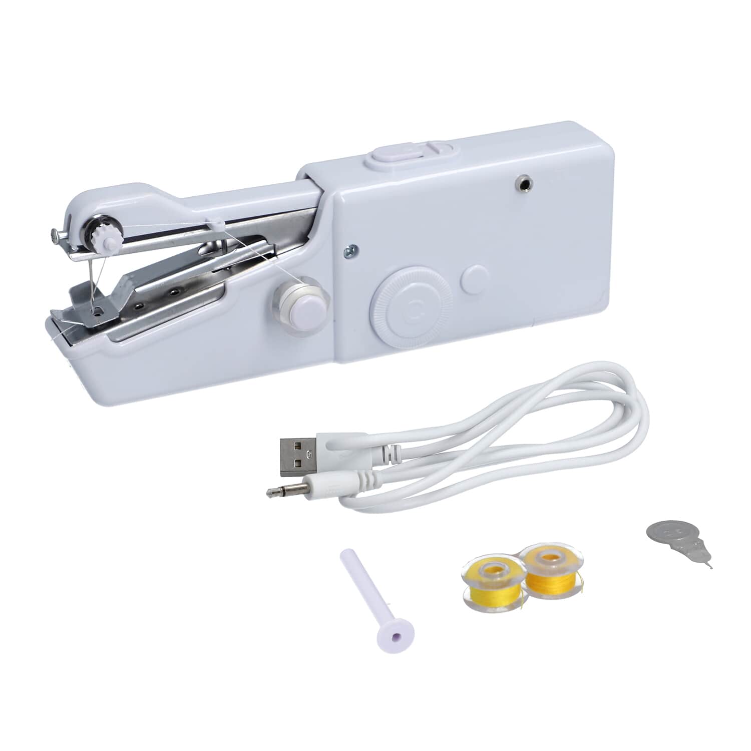 Shop LC White Handy Stitch Portable Mini Mending Handheld Sewing Machine, Size: 4x1.5V Inches