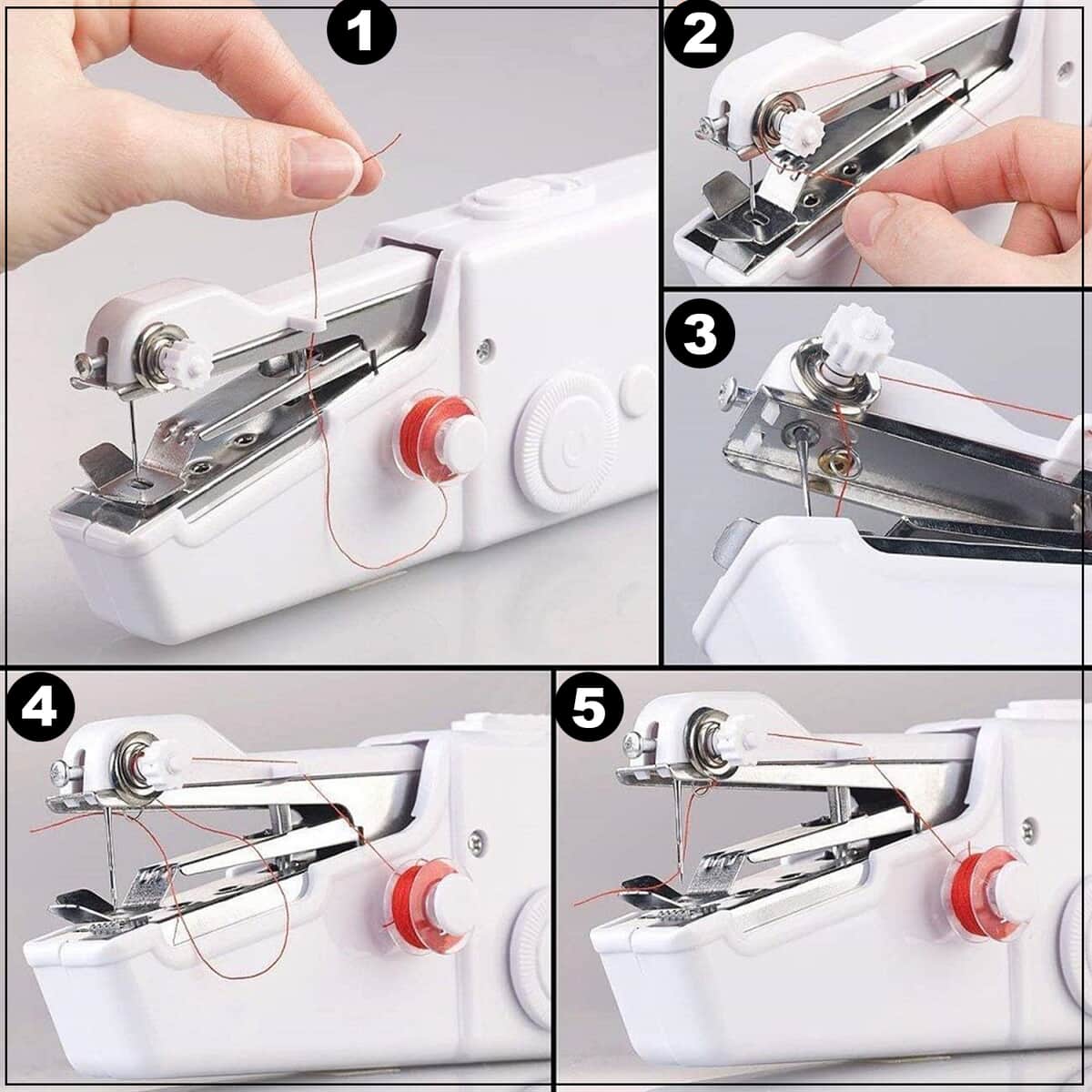 White Handy Stitch Handheld Sewing Machine (4x1.5V Battery Not included) image number 2