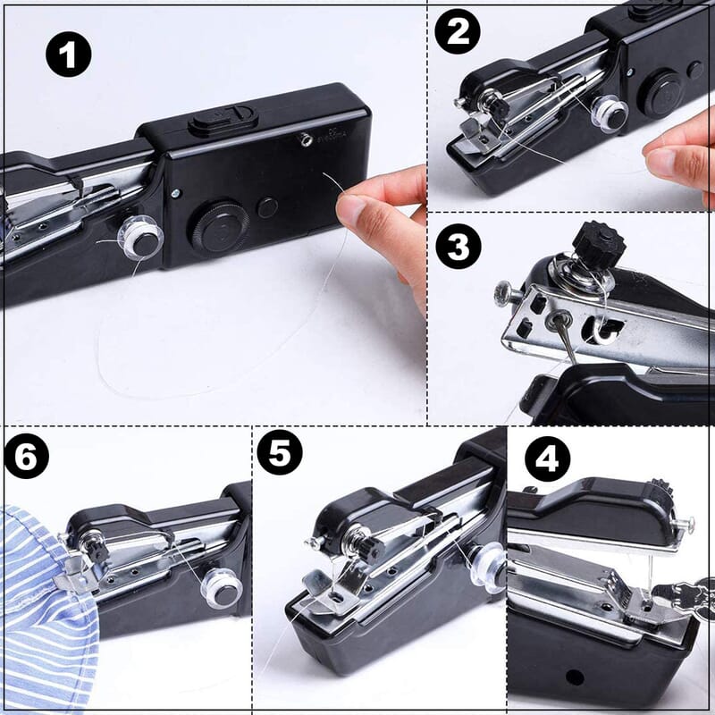 Black Handy Stitch Handheld Sewing Machine (4x1.5V Battery Not included)
