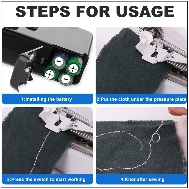 Black Handy Stitch Handheld Sewing Machine (4x1.5V Battery Not included)