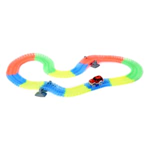 Set of 162 Piece Multi Color Flexible Glow Tracks with LED Car (Ages 3 Year Above)