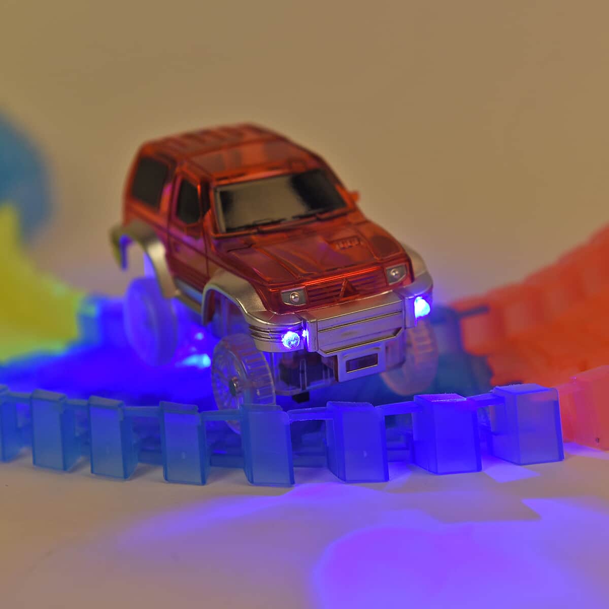 Set of 162 Piece Multi Color Flexible Glow Tracks with LED Car (Ages 3 Year Above) image number 2