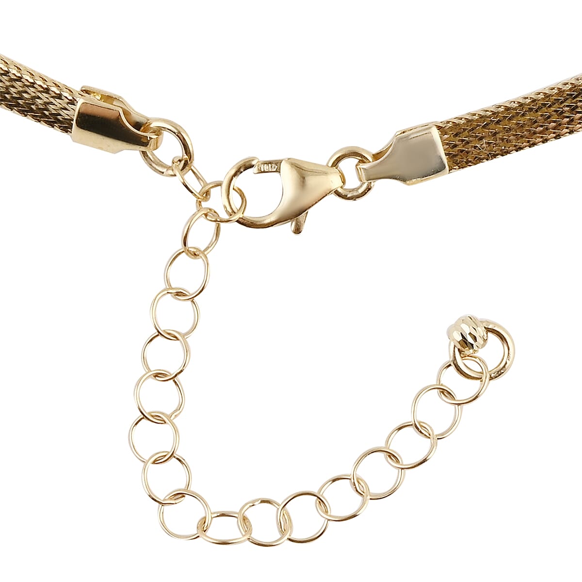 Vicenza Italian Collection 10K Yellow Gold Mesh Necklace 18 Inches 3.40 Grams image number 2