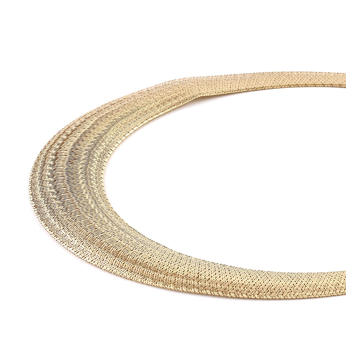 Vicenza Italian Collection 10K Yellow Gold Omega Mesh Collar Choker Necklace 16 Inches 11.30 Grams image number 1
