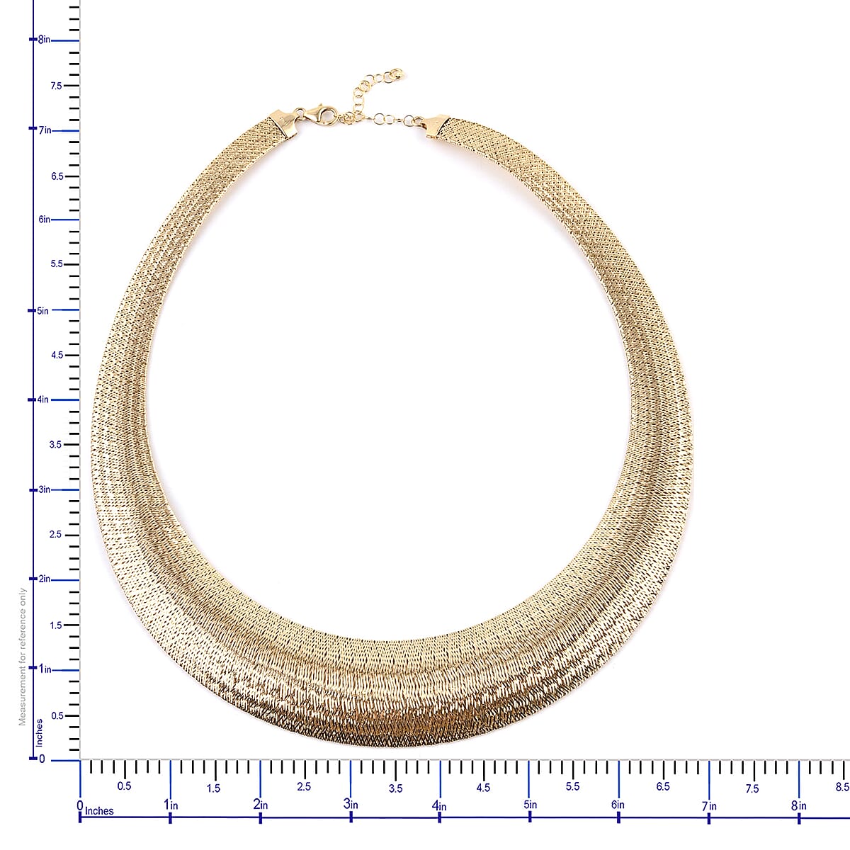 Vicenza Italian Collection 10K Yellow Gold Omega Mesh Collar Choker Necklace 16 Inches 11.30 Grams image number 3