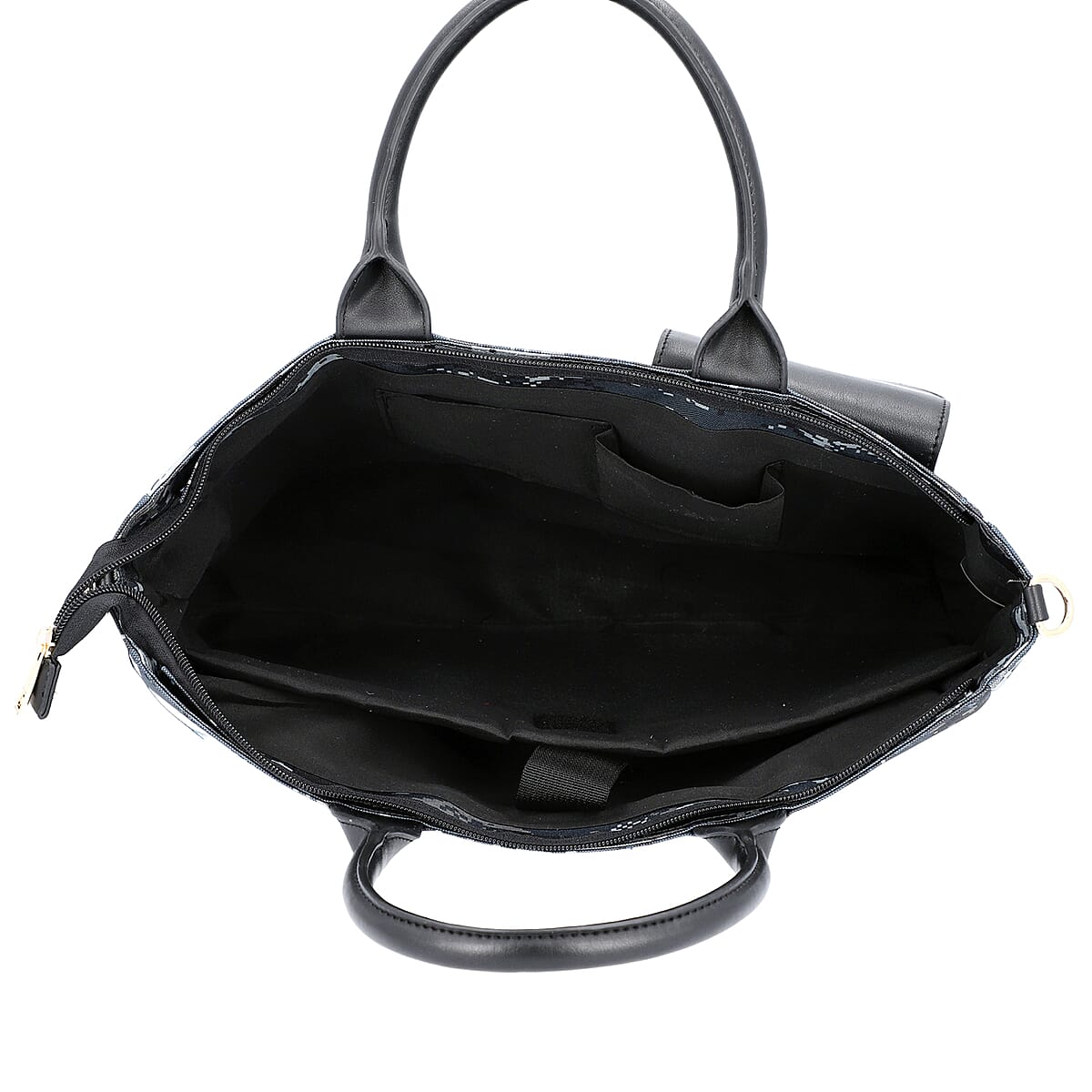 Blue Digital Camouflage Pattern Laptop Compartment Tote Bag with Detachable Shoulder Strap image number 2