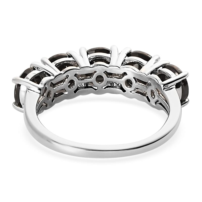 Elite Shungite 5 Stone Ring in Platinum Over Sterling Silver (Size 10.0) 1.75 ctw