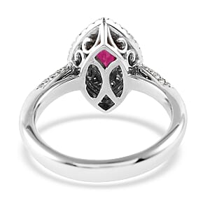 One Of A Kind Certified & Appraised Rhapsody AAAA Royal Thai Ruby and E-F VS Diamond 1.10 ctw Ring in 950 Platinum (Size 7.0) 7.60 Grams