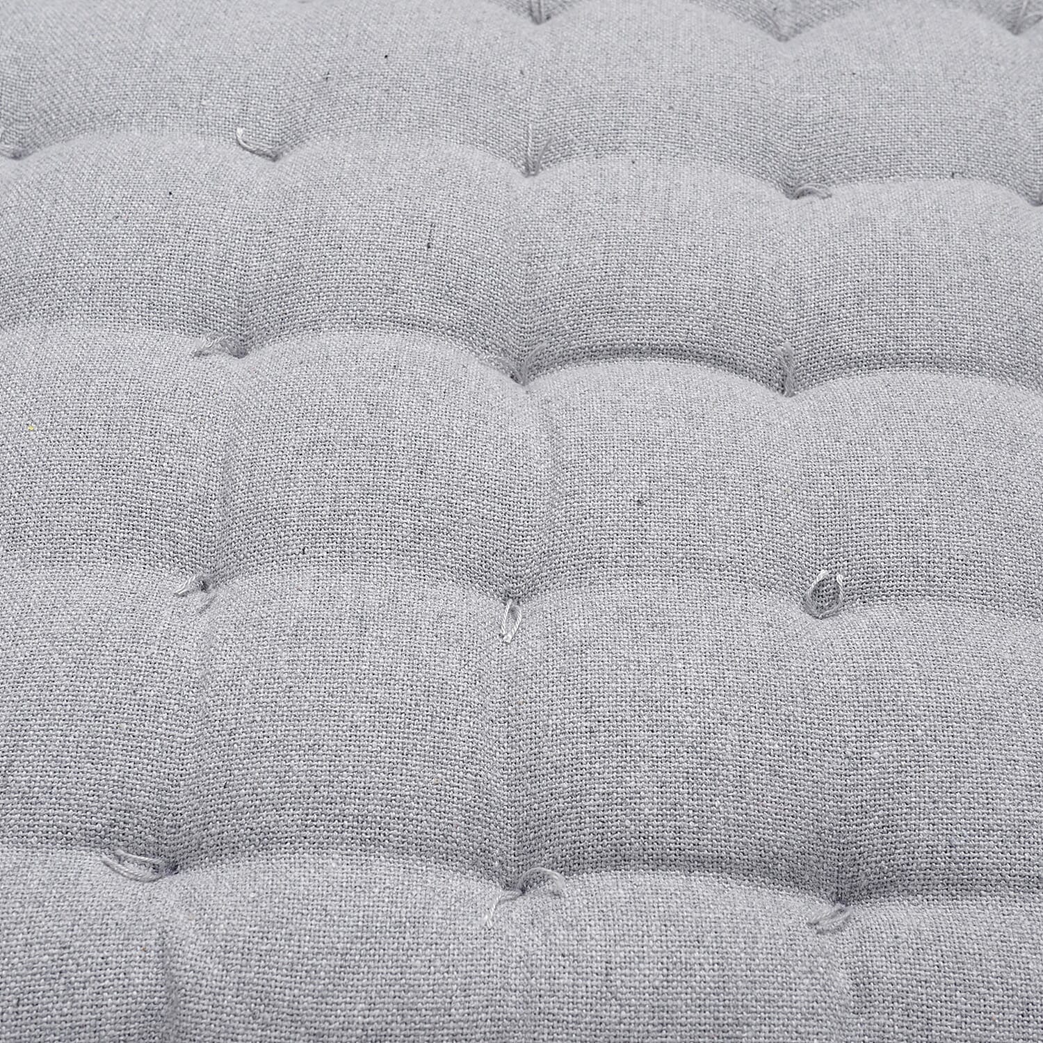 Set of 2 Gray Cotton Chair Pad with Fringes Filling