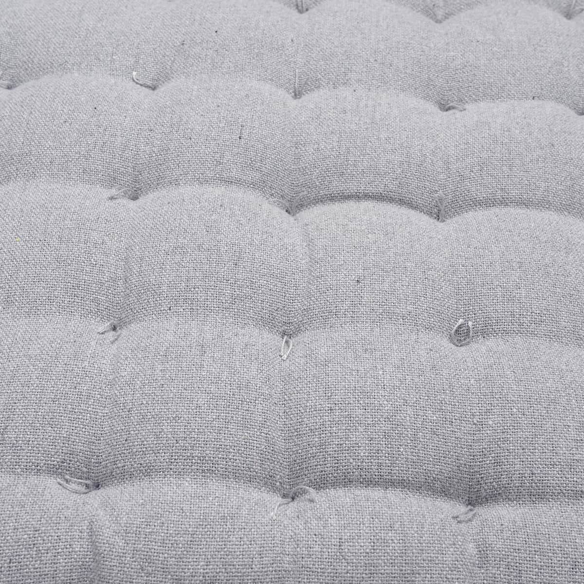 Set of 2 Gray Cotton Chair Pad with Fringes Filling image number 5