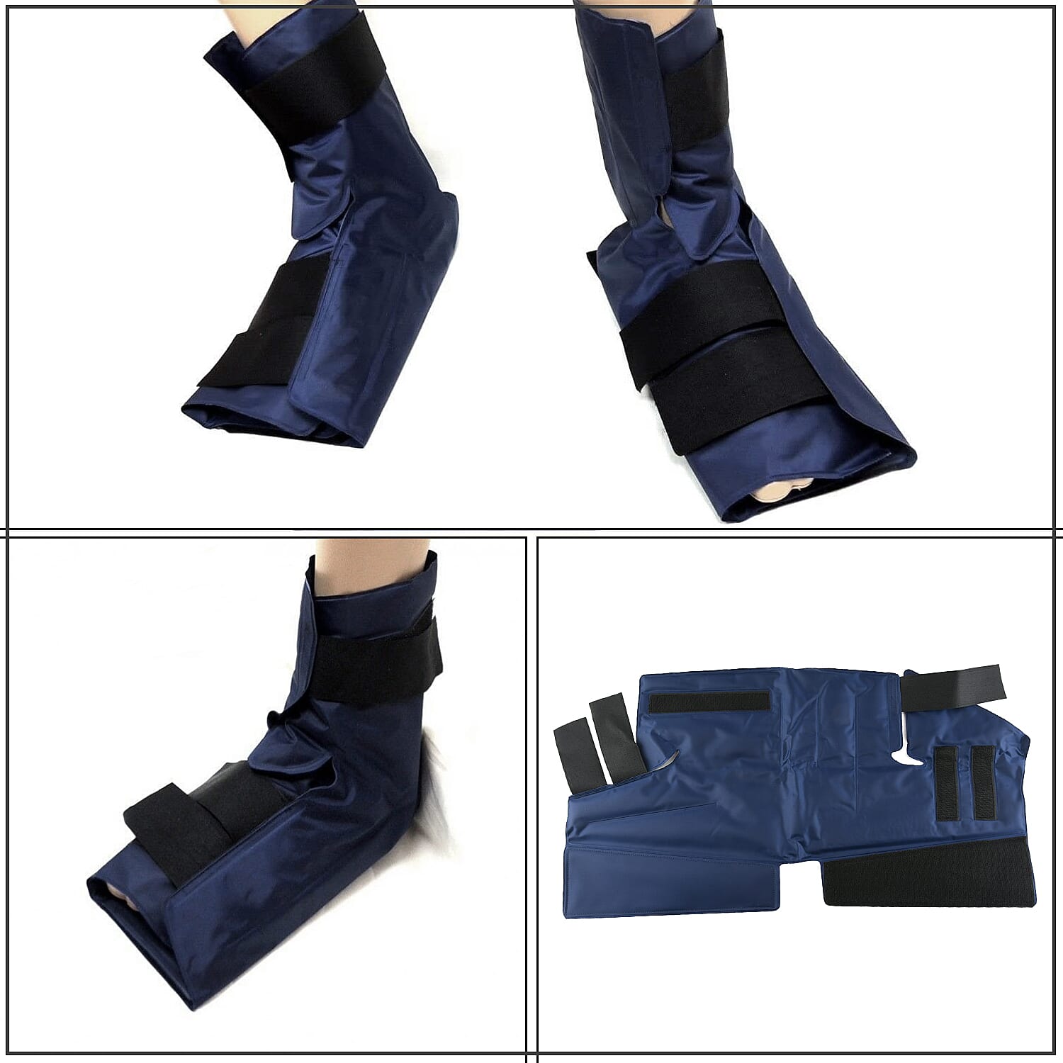 Dark Blue Nylon Spun Cloth and Gel Recyclable Ankle Cold and Hot Pack