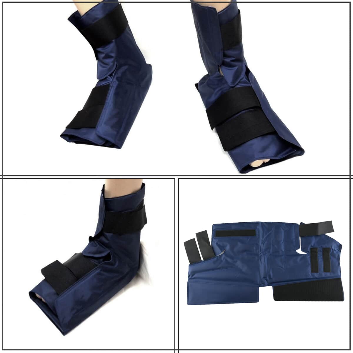 Dark Blue Nylon Spun Cloth and Gel Recyclable Ankle Cold and Hot Pack image number 3