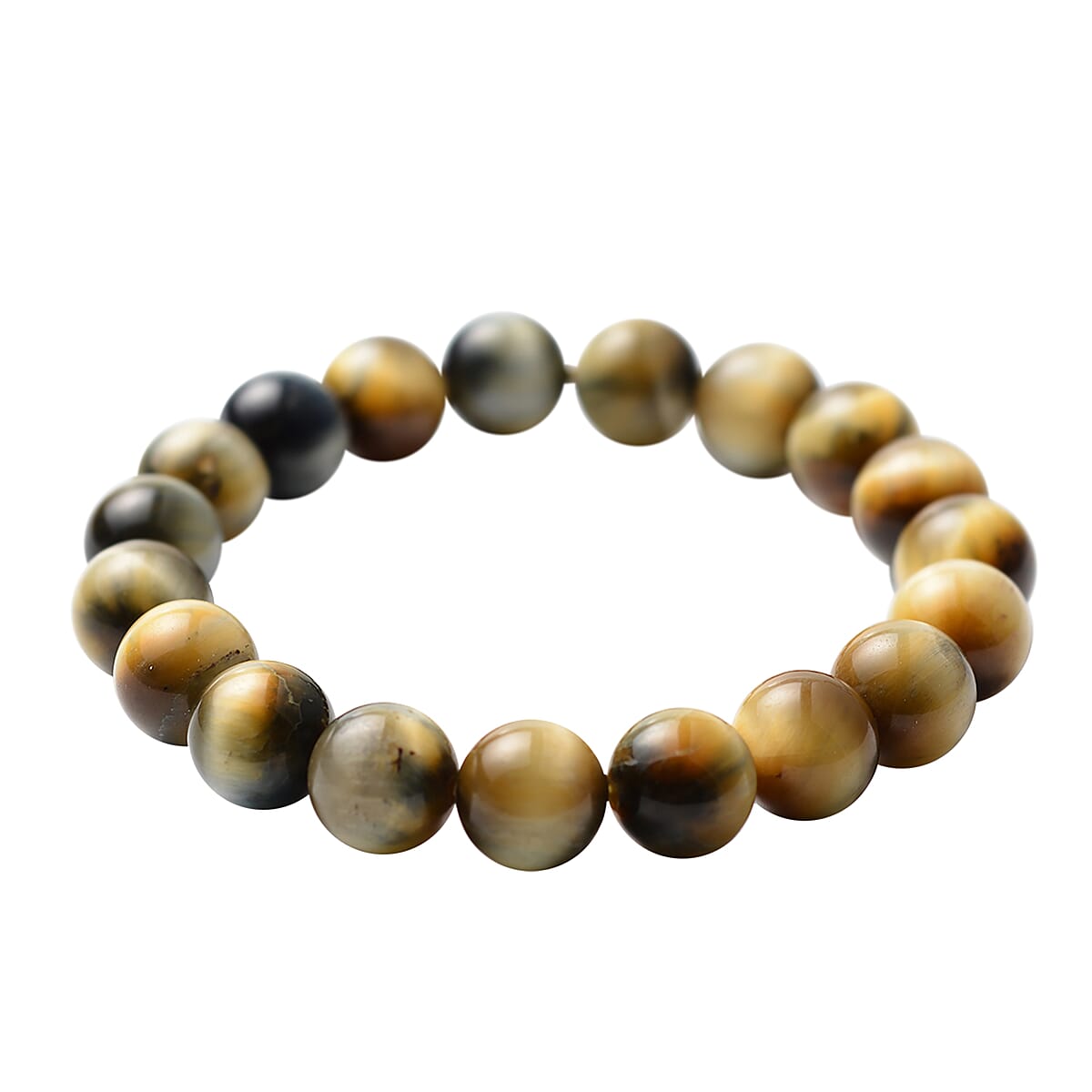 Bi-Color Tiger Eye Beaded Stretch Bracelet 147.50 ctw image number 0