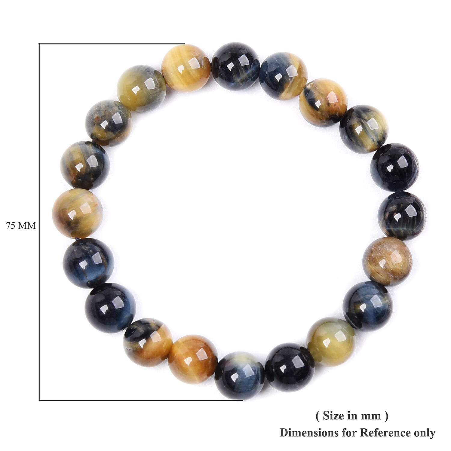 Bi-Color Tiger Eye Beaded Stretch Bracelet 147.50 ctw