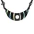 Black Seed Beaded Bib Necklace in Silvertone 22 Inches image number 0