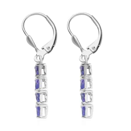 Tanzanite Lever Back Earrings in Platinum Over Sterling Silver 1.35 ctw image number 4