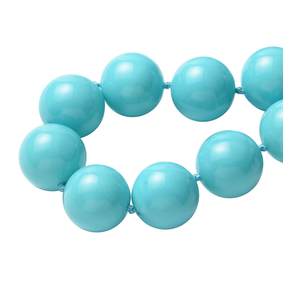 Sleeping Beauty Color Shell Pearl Beaded Necklace 22 Inches With Magnetic Lock in Sterling Silver image number 2