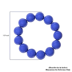 Ankur Treasure Chest Tanzanite Color Shell Pearl Stretch Bracelet