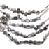 Black Seed Bead Multi Strand Necklace 24 Inches in Silvertone image number 1