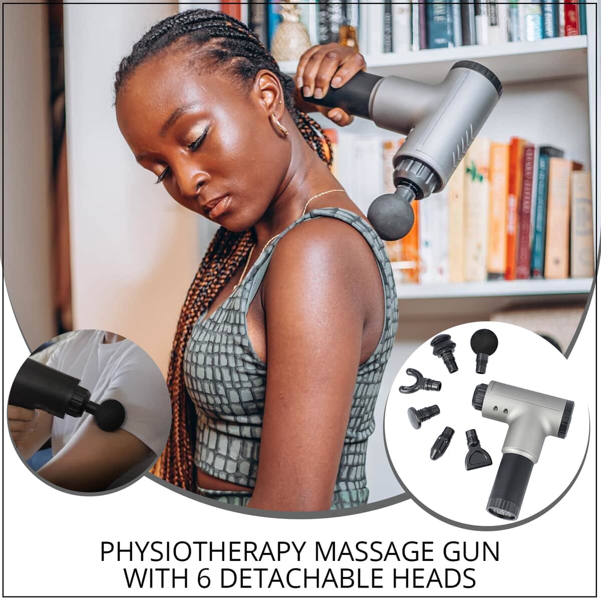 Myofascial Physiotherapy Massage Gun with 6 Detachable Heads & Charger image number 1