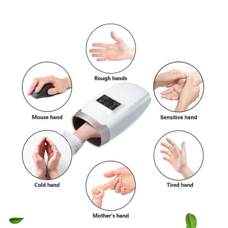 White Electric Heat And Vibration Massager For Hands With Air Compression image number 2