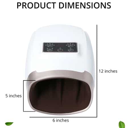 White Electric Heat And Vibration Massager For Hands With Air Compression image number 3