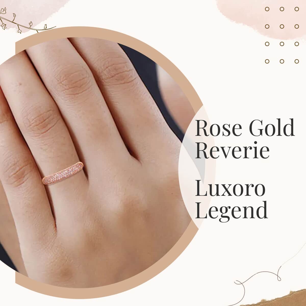 Luxoro 10K Rose Gold Natural Pink Diamond Band Ring,Wedding Band For Women,Promise Ring 0.50 ctw {Size 5.0) image number 2