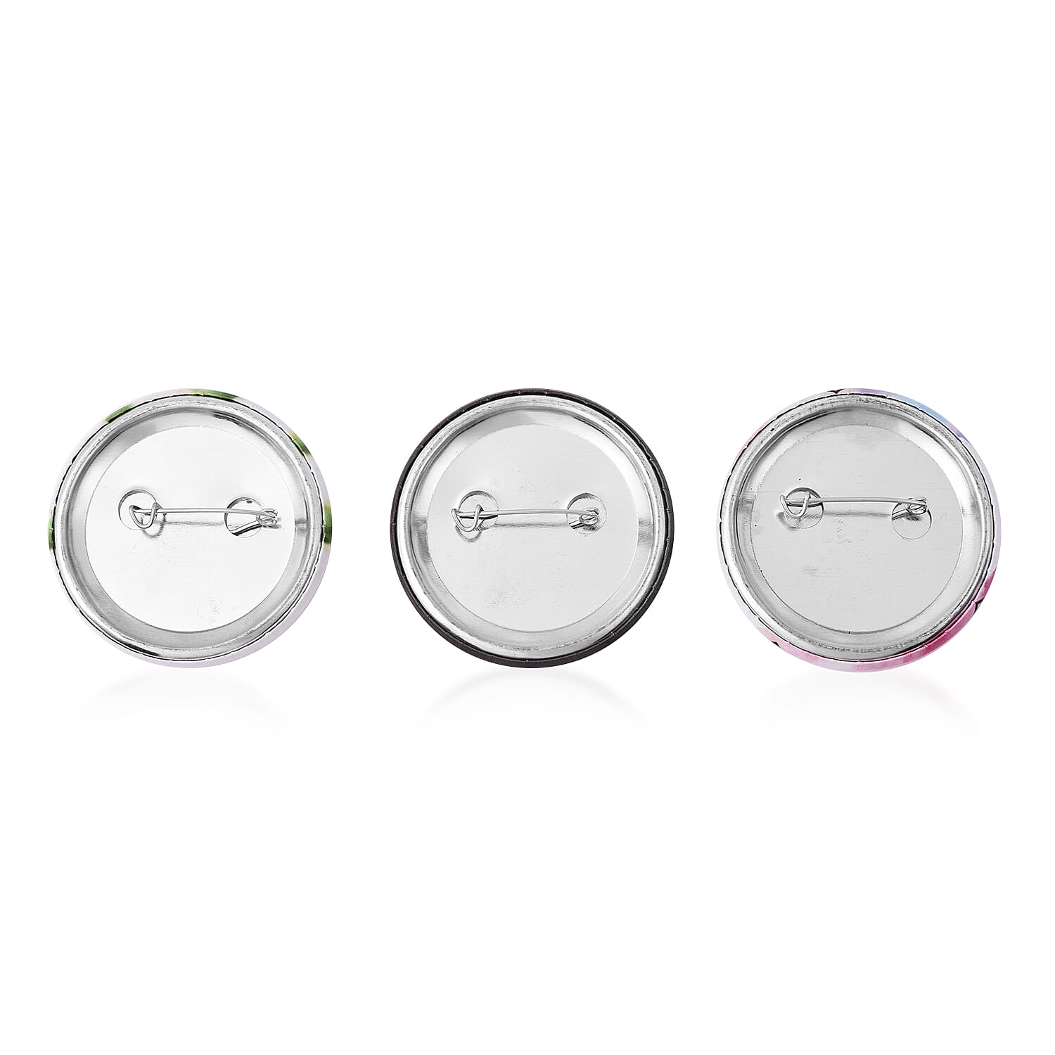 Set of 3 Silvertone Brooch with A Stay Home Stay Safe  Message