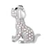 Simulated Mystic White Crystal and Multi Color Austrian Crystal Enameled Set of 2 Dog and Cat Brooch in Dualtone image number 2