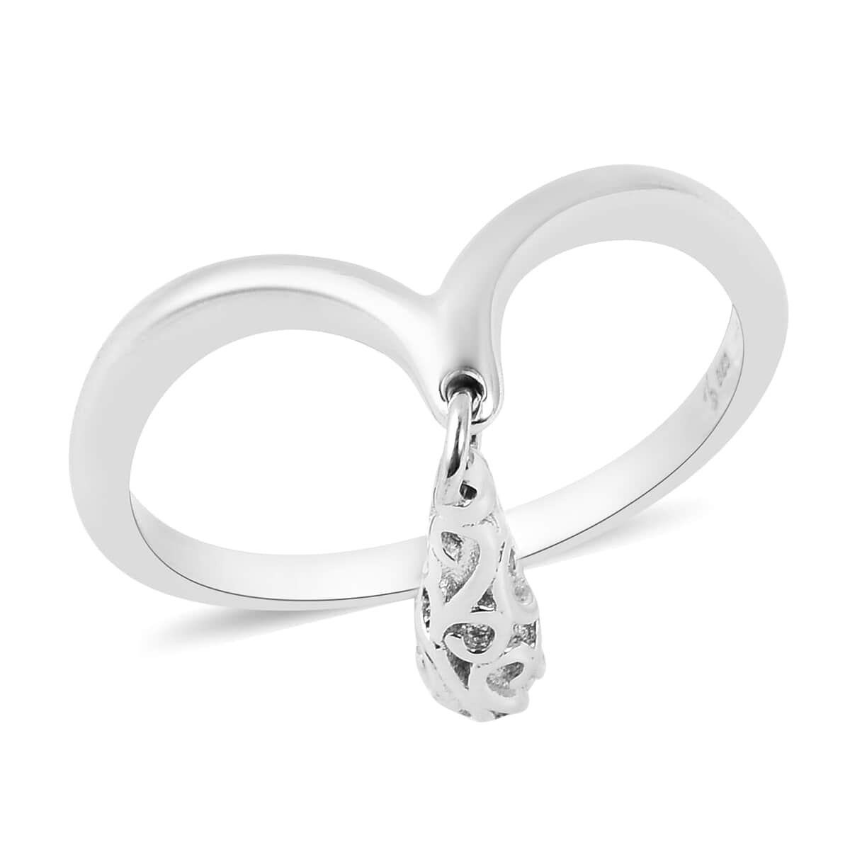 LucyQ Drip Collection Water Drop Ring in Sterling Silver 2.68 Grams (Size 5) image number 0