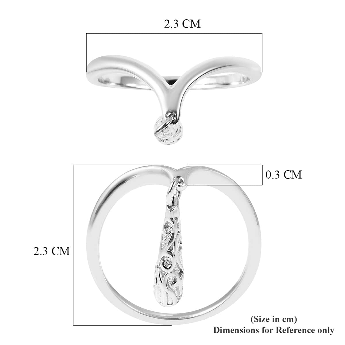 LucyQ Drip Collection Water Drop Ring in Sterling Silver 2.68 Grams (Size 5) image number 5