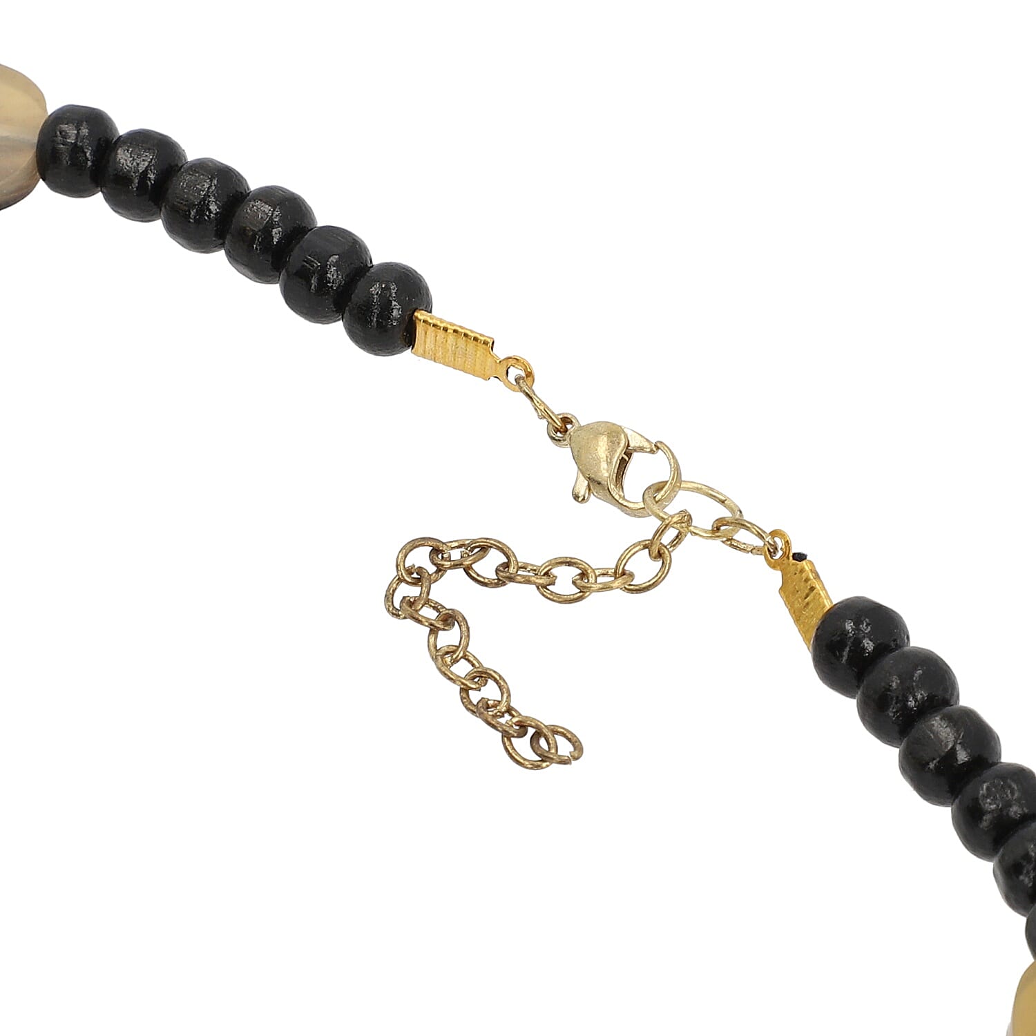 Genuine Buffalo Horn Trapezoid Necklace in Goldtone 24-26 Inches