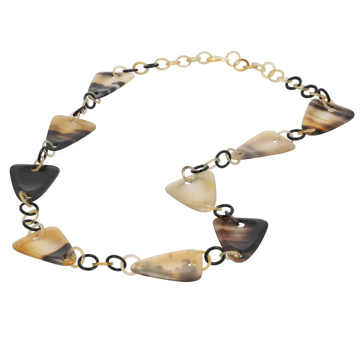 Genuine Buffalo Horn Triangle Station Necklace (40 Inches) image number 0