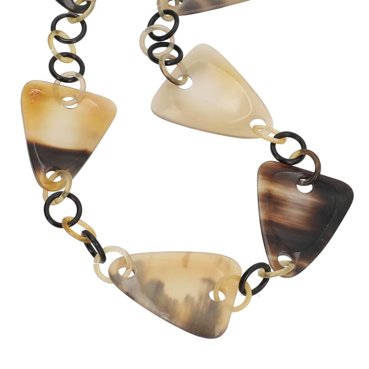 Genuine Buffalo Horn Triangle Station Necklace (40 Inches) image number 2
