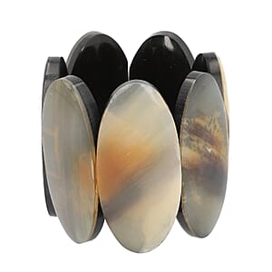Natural Genuine Buffalo Horn Elongated Stretch Bracelet