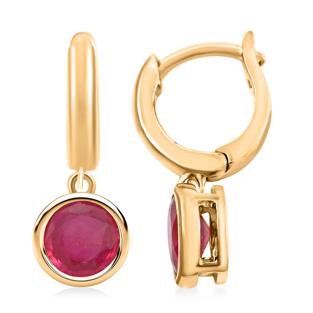 African Ruby 2.50 ctw Earrings in 14K YG Over Sterling Silver  image number 0