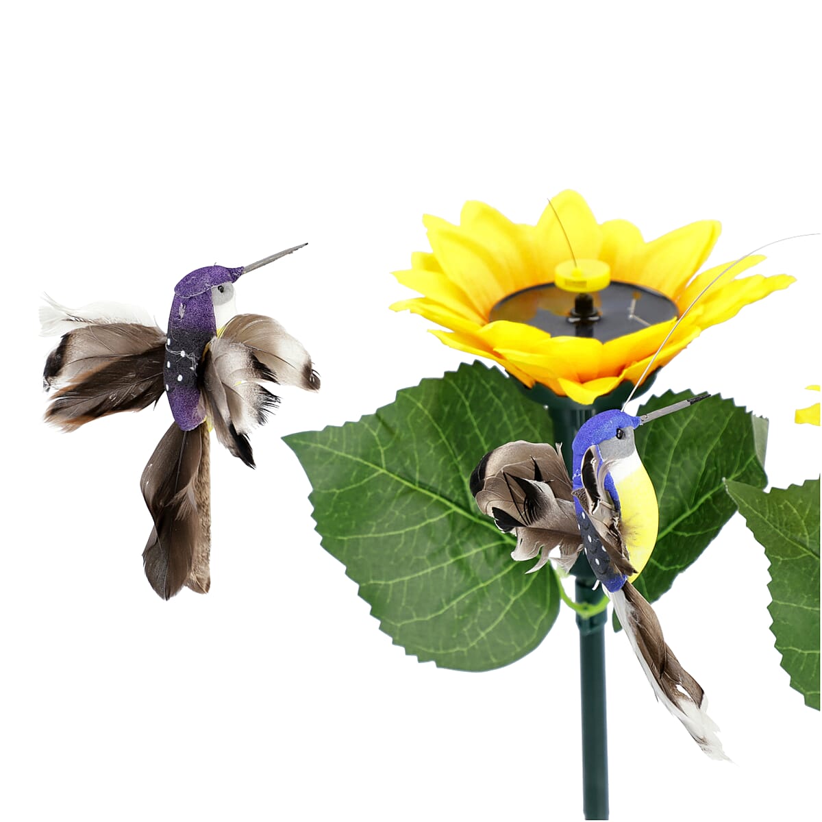 Set of 2 Solar Fluttering Hummingbird with Sunflower (1xAAA Battery Not Included) image number 4