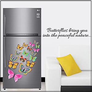 Set of 42 Pcs Plastic Decorative Multicolored Plastic Magnetic 3D Butterfly For Home Decor