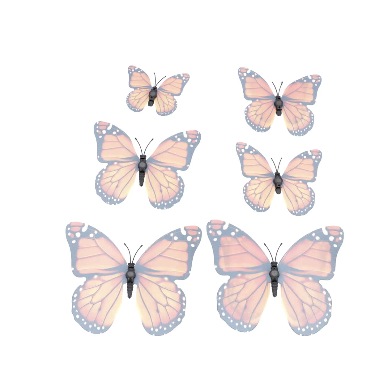 Set of 42 Pcs Plastic Decorative Multicolored Plastic Magnetic 3D Butterfly For Home Decor image number 4